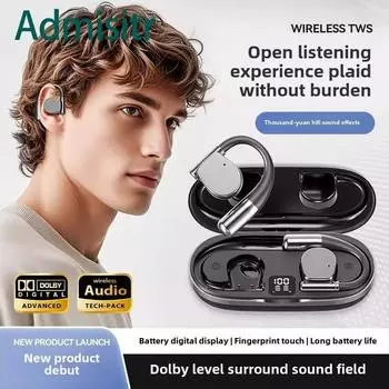 Беспроводные Bluetooth-наушники с ультрадолгим сроком службы, крепление на ухо, шумоподавление чёрный