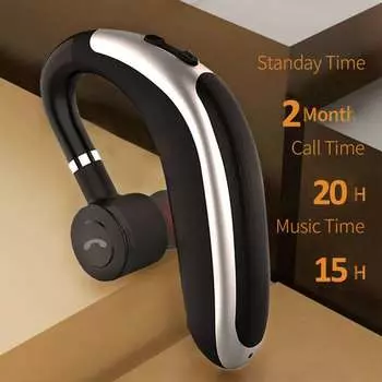 Беспроводные Bluetooth-наушники Стереогарнитура 220 мАч с одной громкой связью с микрофоном Бизнес-наушники Bluetooth для вождения