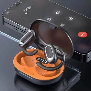 Беспроводные Bluetooth-наушники T35. 5.3 Регулируемые беспроводные спортивные наушники с открытыми ушными петлями OWS чёрный