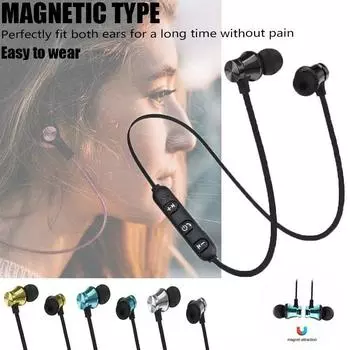 Беспроводные Bluetooth-наушники V5.0, металлические стереогарнитуры Super Bass, спортивные наушники для бега с микрофоном