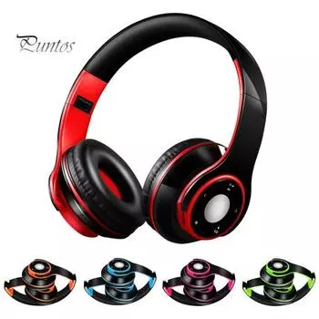 Беспроводные Bluetooth-совместимые выдвижные стереонаушники с микрофоном красный