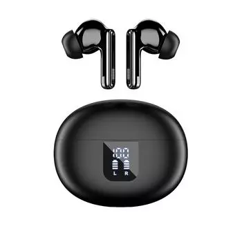 Беспроводные цифровые наушники с дисплеем, гарнитура с низкой задержкой для игр, Hi-Fi стерео музыка с HD-микрофоном, шумоподавление, водонепроницаемые наушники чёрный