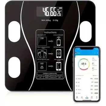 Беспроводные домашние весы Bluetooth Body Fat Scale Bluetooth-совместимые электронные весы Home белый