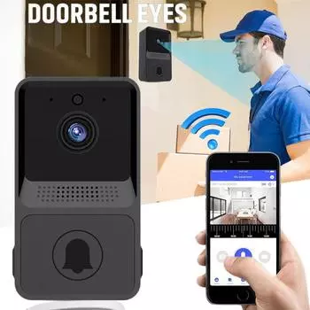 Беспроводные дверные звонки, камеры, видеодомофон, дверной звонок, водонепроницаемая камера, звонок для телефона, удаленное видео, домашняя безопасность чёрный