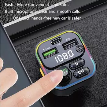 Беспроводные гарнитуры автомобильный радиоадаптер Bluetooth FM передатчик модулятор музыкальный MP3-плеер 22,5 Вт быстрое зарядное устройство USB адаптер чёрный