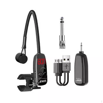 Беспроводные инструменты звукосниматель аудио усилитель профессиональный 400 мАч передатчик и приемник клипса на микрофон