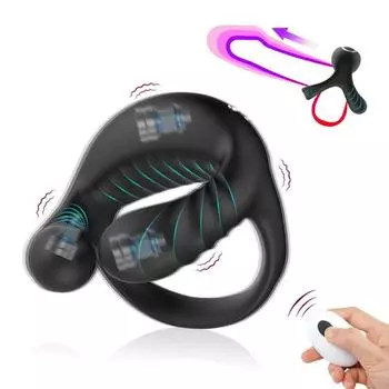 Беспроводные кольца для пениса, вибратор, 3 мотора, вибрация, кольцо для пениса, задержка эякуляции, тренажер для головки, клетка целомудрия, секс-инструмент для мужчин, пар