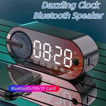 Беспроводные колонки, маленькие стереочасы и будильник, уличный портативный мини-большой объем, маленький 3D объемный сабвуфер с избыточным весом чёрный