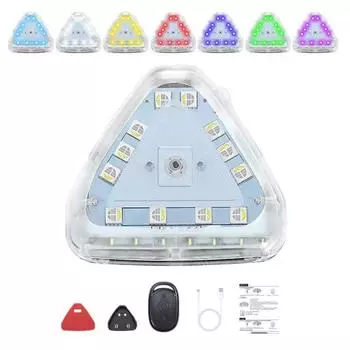 Беспроводные мигающие огни, противоударные огни с дистанционным управлением, 7 цветов, мигающие огни для грузовиков, велосипедов, автомобилей, мотоциклов
