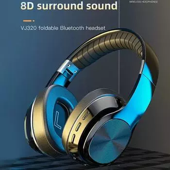 Беспроводные наушники 8D Hi-Fi, стереогарнитура, мягкие кожаные наушники, встроенный микрофон для ПК/сотовых телефонов/ТВ чёрный