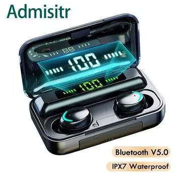 Беспроводные наушники 9D HIFI Bluetooth 5.0 CVC8.0 с зарядкой и шумоподавлением чёрный