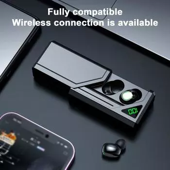 Беспроводные наушники ANC и ENC, водонепроницаемые, совместимые с Bluetooth, 5.3, спортивные наушники с длительным временем воспроизведения, Hi-Fi стерео, глубокие басы, внутриканальные игровые наушники для путешествий чёрный