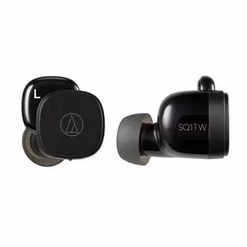Беспроводные наушники Audio-Technica ATH-SQ1TW с поддержкой Bluetooth и быстрой зарядкой, стандарт водонепроницаемости IPX4, до 19,5 часов воспроизведения, низкая задержка, быстрая пай