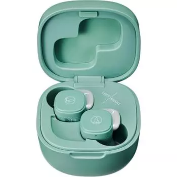 Беспроводные наушники Audio Technica Earth Green Bluetooth с быстрой зарядкой, маленькие, легкие, устойчивые, ATH-SQ1TW STB, подлинные, оригинал из Японии зелёный/землистый