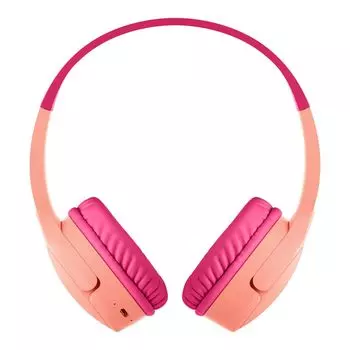 Беспроводные наушники Belkin с ограничением громкости звонка, голосовой чат с непрерывным Bluetooth до 30 часов, поддержка проводного подключения аудио розовый