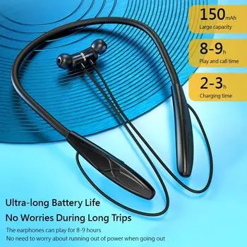 Беспроводные наушники Bluetooth5.0 с шейным ремешком, спортивная магнитная гарнитура, вкладыши, стереонаушники с микрофоном для вождения, бега, гарнитура