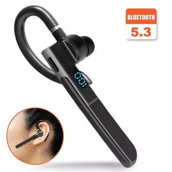 Беспроводные наушники Bluetooth5.3 с одним ухом, гарнитура для бизнеса, спорта и вождения, сверхвыносливые наушники-вкладыши