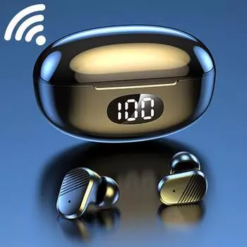 Беспроводные наушники Bluetooth 5.2, бас-гарнитура, стерео наушники, настоящие беспроводные Bluetooth-наушники с шумоподавлением и чехлом для зарядки