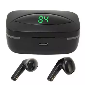 Беспроводные наушники Bluetooth 5.3 IPX7 с защитой от воды, мощными басами и шумоподавлением, с чехлом для зарядки