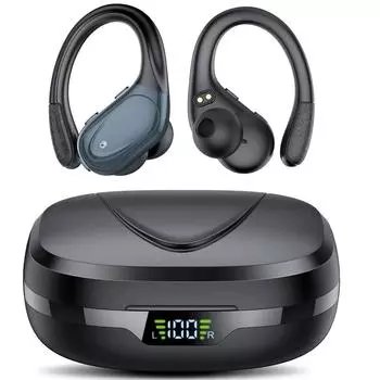 Беспроводные наушники Bluetooth 5.3 наушники для спорта тренажерный зал беспроводные наушники с шумоподавляющим микрофоном IPX7 водонепроницаемые наушники