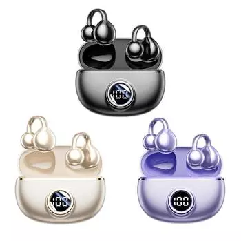 Беспроводные наушники Bluetooth 5.4 с цифровым дисплеем, водонепроницаемые спортивные наушники с шумоподавлением и клипсой