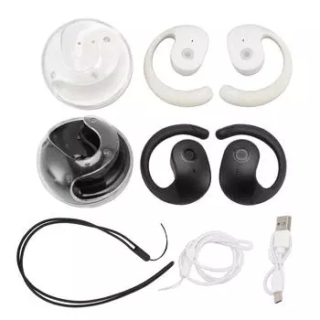 Беспроводные наушники Bluetooth 5.4 с костной проводимостью, 3D стереозвук HiFi, подвесная Bluetooth-гарнитура с Black