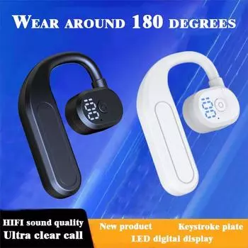 Беспроводные наушники Bluetooth 5.4 с креплением на ухо, наушники HiFi со стереозвуком и шумоподавлением, регулируемые, с вращением на 180°, для левого и правого уха, универсальные вкладыши