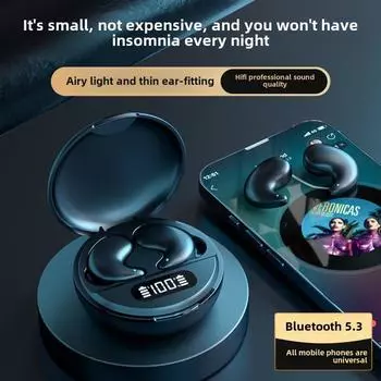 Беспроводные наушники Bluetooth для сна Mini Side Sleep Ultra-thin Sports Running Invisible Digital Display Screen чёрный