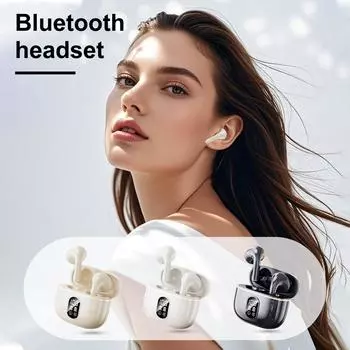 Беспроводные наушники Bluetooth-наушники - 20 часов использования Стерео Bluetooth-наушники Светодиодный дисплей IPX7 Водонепроницаемые наушники-вкладыши One Size чёрный