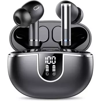 Беспроводные наушники Bluetooth наушники 5.3 Bluetooth наушники с шумоподавлением микрофон светодиодный дисплей 50ч аккумулятор IPX7 водонепроницаемый