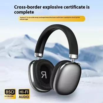Беспроводные наушники Bluetooth с креплением на голове с возможностью соединения с границей Беспроводные музыкальные стереонаушники Bluetooth с креплением на голове -Ink gray
