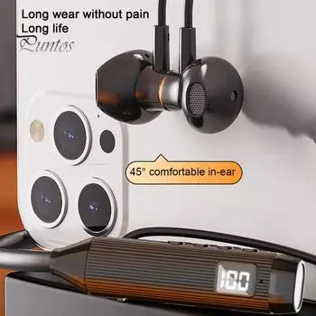 Беспроводные наушники Bluetooth-совместимые наушники со светодиодным цифровым дисплеем для ношения на шее для спорта чёрный