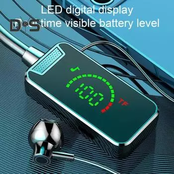 Беспроводные наушники Bluetooth-совместимые подвесные наушники с шейным ободом со светодиодным дисплеем Водонепроницаемые беспроводные наушники с шейным ободом чёрный