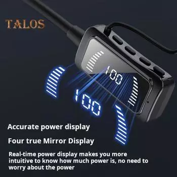 Беспроводные наушники Bluetooth-совместимые подвесные наушники с шейным ободом со светодиодным дисплеем Водонепроницаемые беспроводные наушники с шейным ободом чёрный