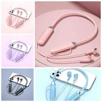 Беспроводные наушники Bluetooth, водонепроницаемые наушники с шейным ободом, подарок на день рождения чёрный