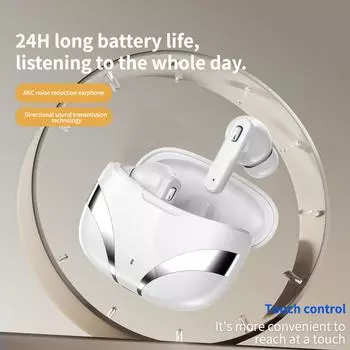 Беспроводные наушники BT5.4 Music с микрофоном и шумоподавлением, спортивные наушники с защитой от пота белый