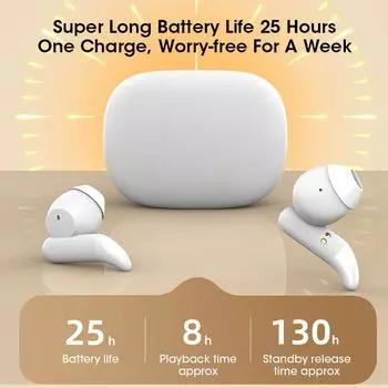 Беспроводные наушники для сна Bluetooth-наушники Невидимые наушники для сна Внутриканальные наушники с функцией интеллектуального шумоподавления TWS-гарнитура с микрофоном чёрный