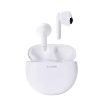 Беспроводные наушники ELECOM, Bluetooth 5.3, стильное круглое сенсорное управление, внутриканальные, совместимы с SBC/AAC, автоматическое сопряжение, зарядка Type-C, белый LBT-