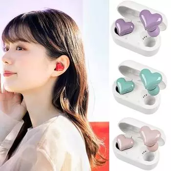 Беспроводные наушники Heartbuds TWS Наушники Bluetooth Гарнитура Heart Buds Женская Мода Розовые Игровые Наушники Студента Подарок Девочке розовый