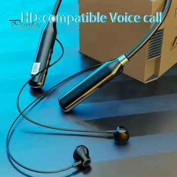 Беспроводные наушники HiFi со встроенными 8 звуковыми эффектами, светодиодным цифровым дисплеем, быстрой зарядкой типа C, совместимыми с Bluetooth, 5.1-стереогарнитурой с шейным ободом для игр чёрный