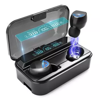 Беспроводные наушники HiFi Stereo Deep Bass Bluetooth наушники с зарядным чехлом Шумоподавление и быстрая зарядка Наушники Sports Office Touch