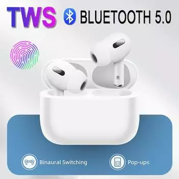 Беспроводные наушники Inpods Bluetooth 5.0 Красочные наушники для IOS Android с микрофоном с сенсорным управлением Стерео музыкальная гарнитура-вкладыш Hi-Fi белый