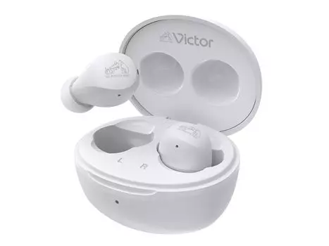 Беспроводные наушники JVC Kenwood Victor Bluetooth, общее время воспроизведения 23 часа, микрофон, маленькие, легкие, водонепроницаемые, белые, HA-A6T-W Ver.5.4 HA-A6T
