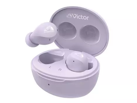 Беспроводные наушники JVC Kenwood Victor Bluetooth, общее время воспроизведения 23 часа с микрофоном, маленькие, легкие, водонепроницаемые, фиолетовые, HA-A6T-V Ver.5.4 HA-A6T