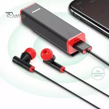 Беспроводные наушники K11 2-в-1 с функцией громкой связи, зажимом для воротника, спортивные наушники с поддержкой Bluetooth 5.0, аудиоприемник для автомобиля чёрный