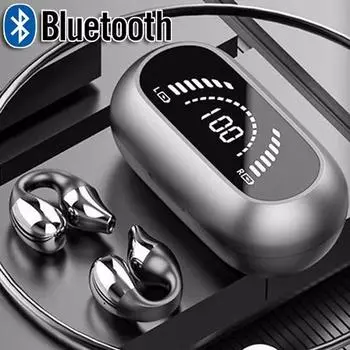 Беспроводные наушники-клипсы TWS, стереогарнитура 9D Bluetooth 5.3, водонепроницаемые спортивные наушники, Bluetooth-наушники с шумоподавлением