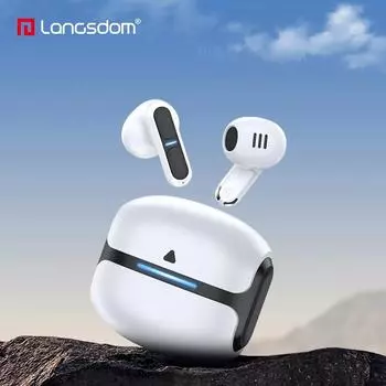 Беспроводные наушники Langsdom Theta BT 5.3, двухрежимные наушники для игр или музыки белый