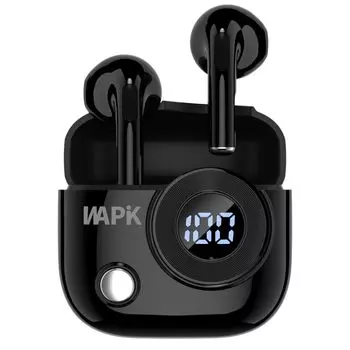 Беспроводные наушники Новейшие ретро Bluetooth-наушники с индикатором остатка заряда батареи Ультрамаленькие мини Bluetooth-стереонаушники Bluetooth-наушники ENC-шумоподавление чёрный