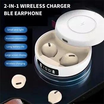 Беспроводные наушники Поддержка беспроводной зарядки Длительный срок службы батареи Прослушивание музыки абрикосовый