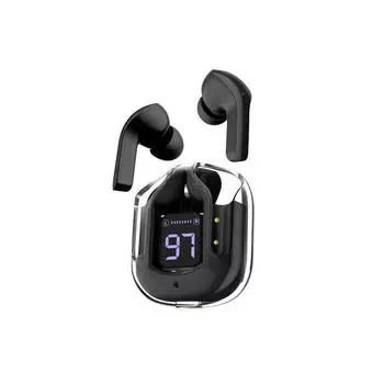 Беспроводные наушники Прозрачный чехол для зарядки Bluetooth 5.3 Наушники ENC Спортивные музыкальные наушники Hi-Fi стерео наушники Наушники с цифровым дисплеем и питанием белый